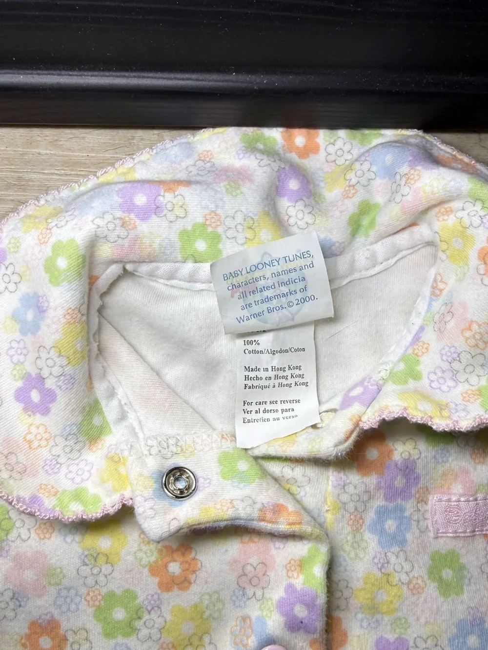 New Vintage 1980s Toddlers Tweety Bird All Over Print Patched Romper